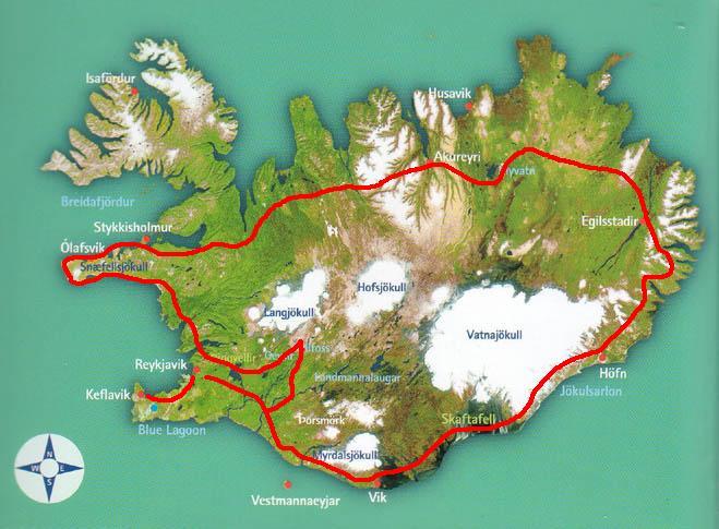 アイスランド地図＆旅程